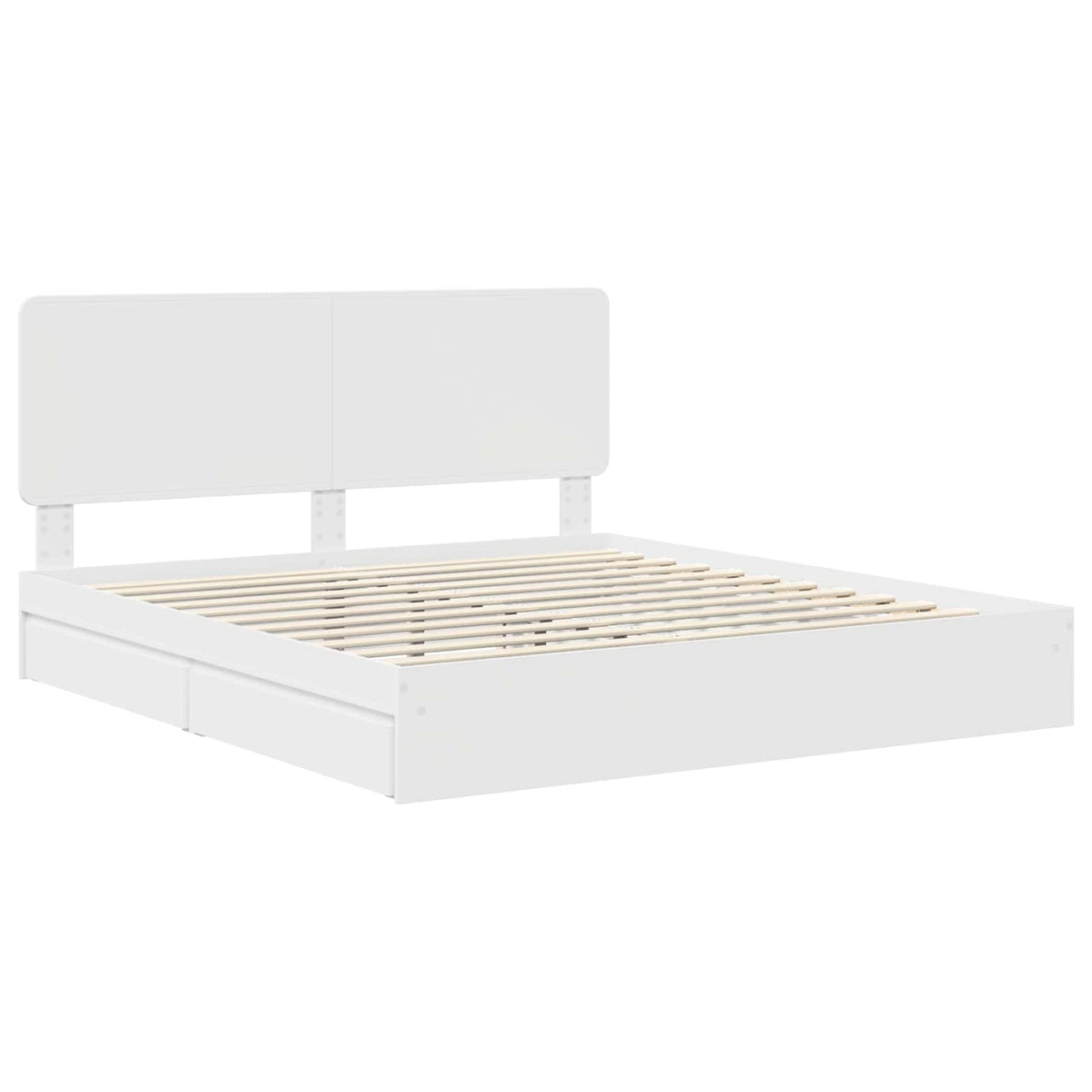 vidaXL Storage Bed with Drawer White 180 x 200 cm Engineered Wood 4