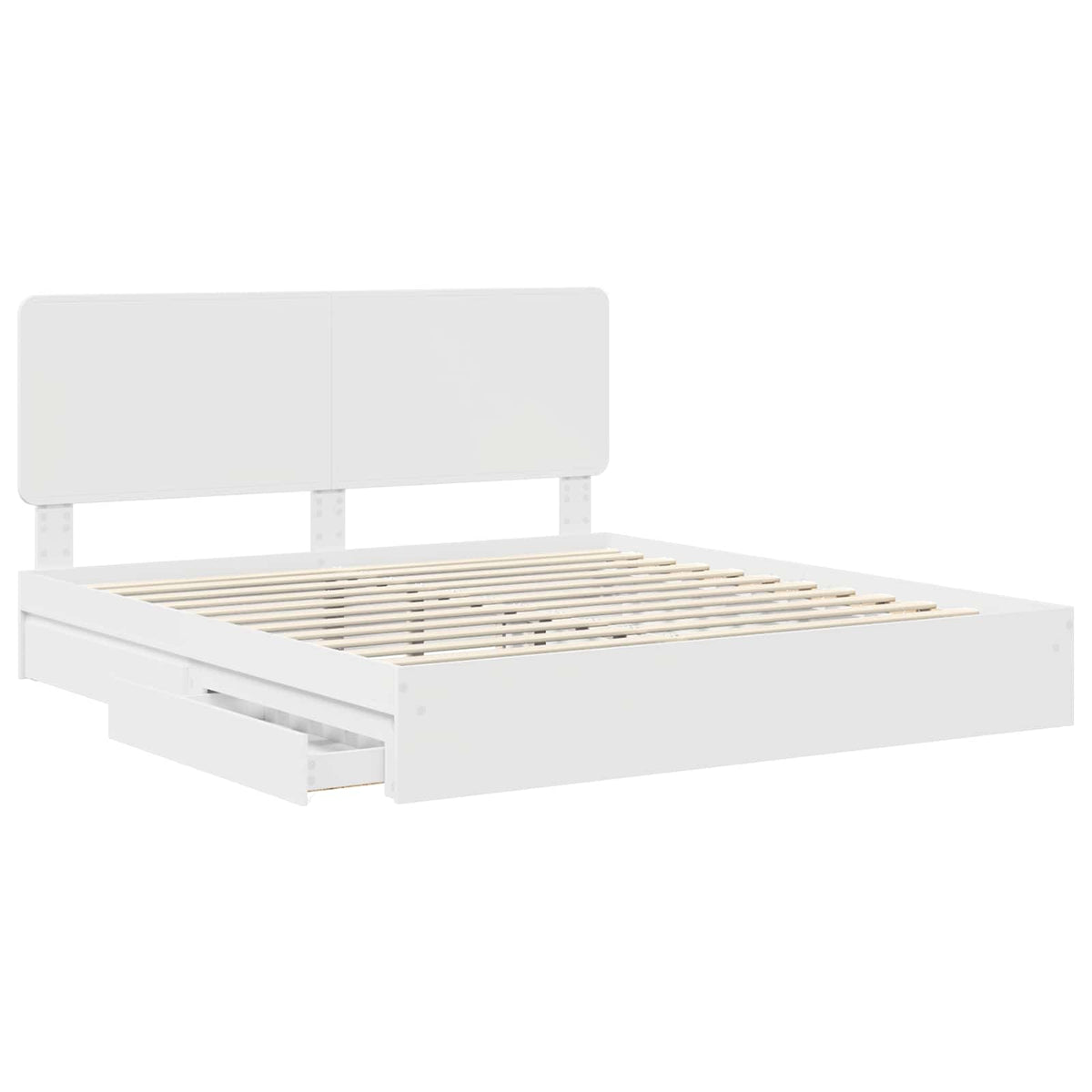 vidaXL Storage Bed with Drawer White 180 x 200 cm Engineered Wood 5
