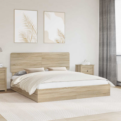 vidaXL Storage Bed with Drawer Sonoma Oak 180 x 200 cm Engineered Wood 1