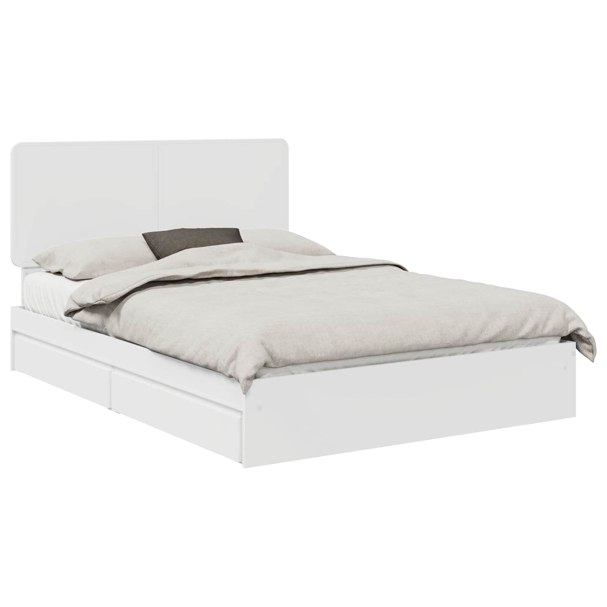 vidaXL Storage Bed with Drawer White 160 x 200 cm Engineered Wood 2