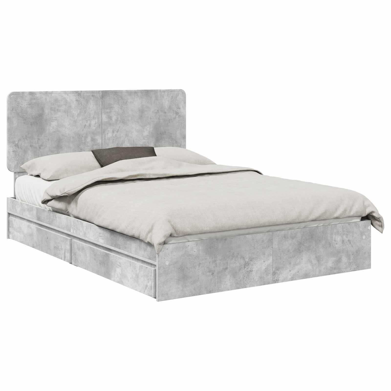 vidaXL Storage Bed Concrete Grey 150 x 200 cm Engineered Wood 2