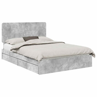 vidaXL Storage Bed Concrete Grey 150 x 200 cm Engineered Wood 2