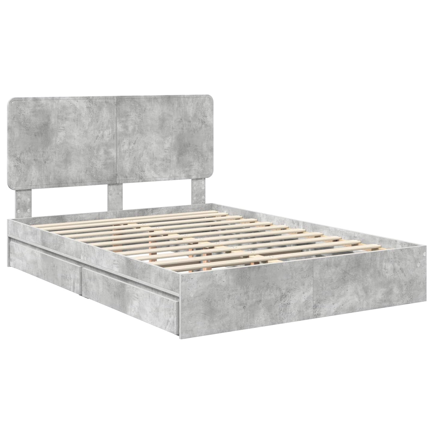 vidaXL Storage Bed Concrete Grey 150 x 200 cm Engineered Wood 4