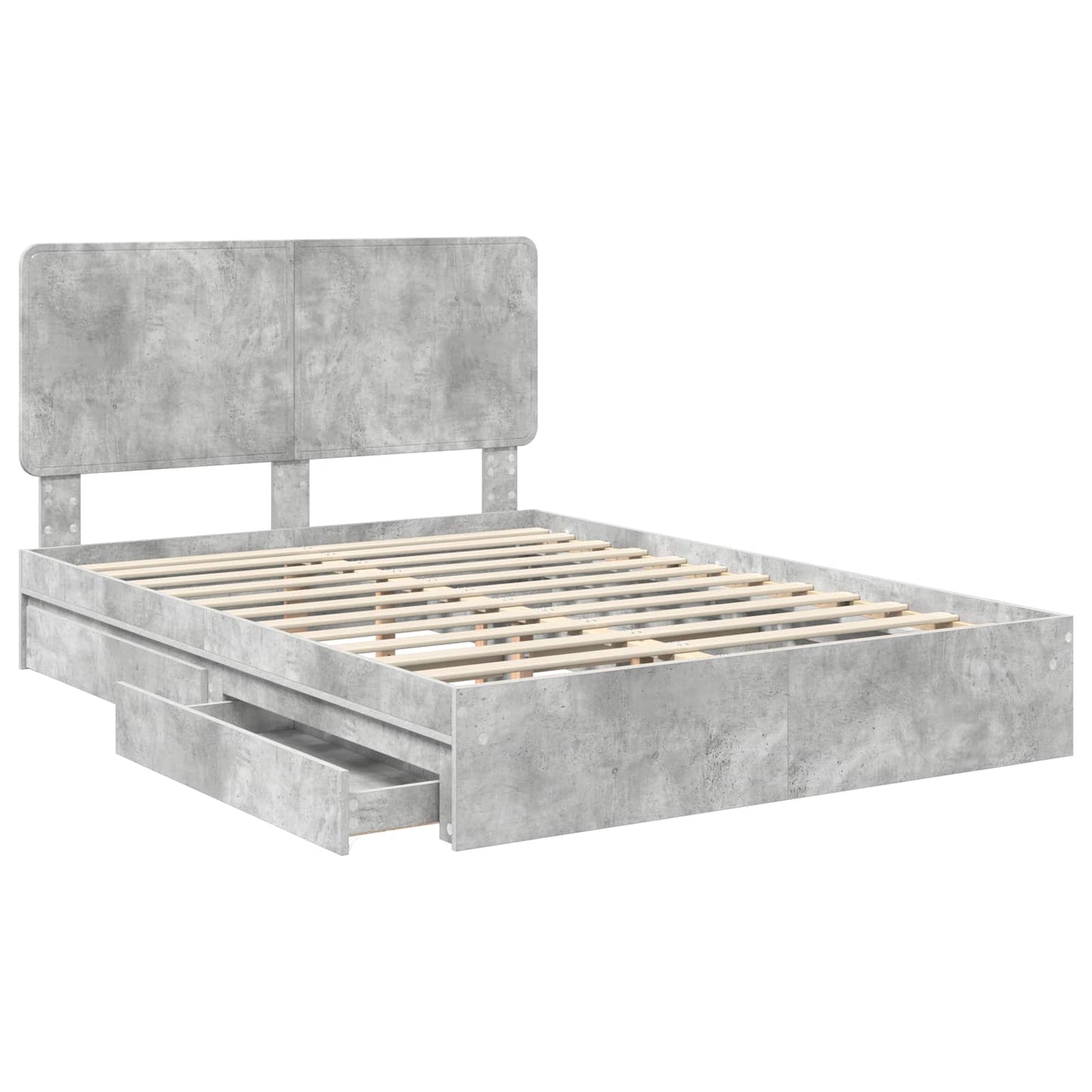 vidaXL Storage Bed Concrete Grey 150 x 200 cm Engineered Wood 5
