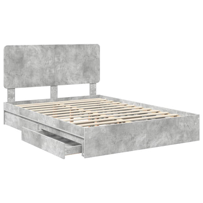 vidaXL Storage Bed Concrete Grey 150 x 200 cm Engineered Wood 5