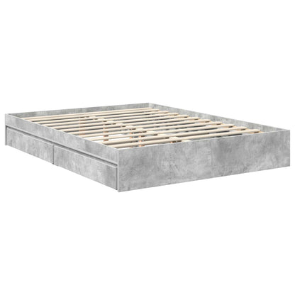 vidaXL Storage Bed Concrete Grey 150 x 200 cm Engineered Wood 6