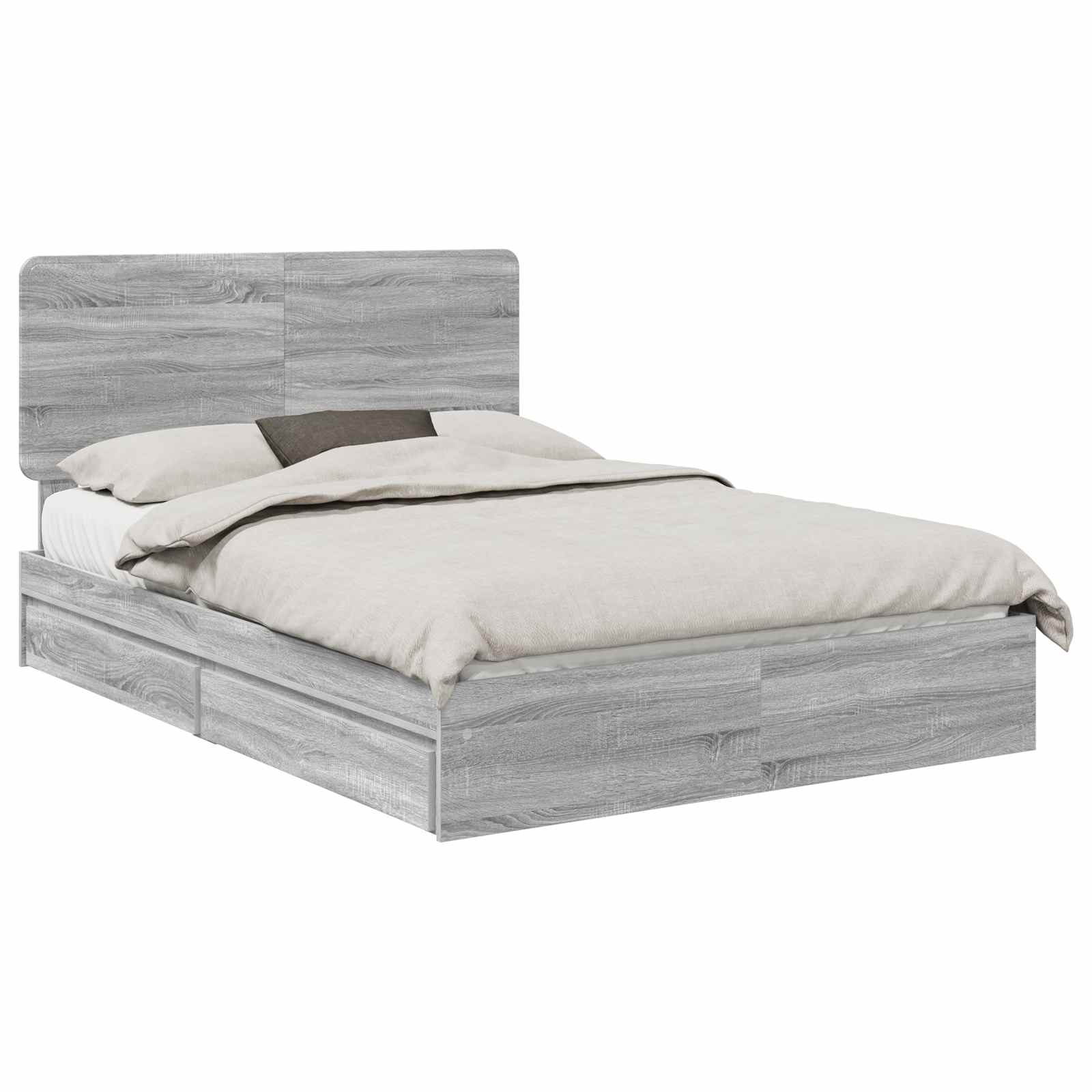vidaXL Storage Bed Adjustable Grey Sonoma 150 x 200 cm Engineered Wood 2