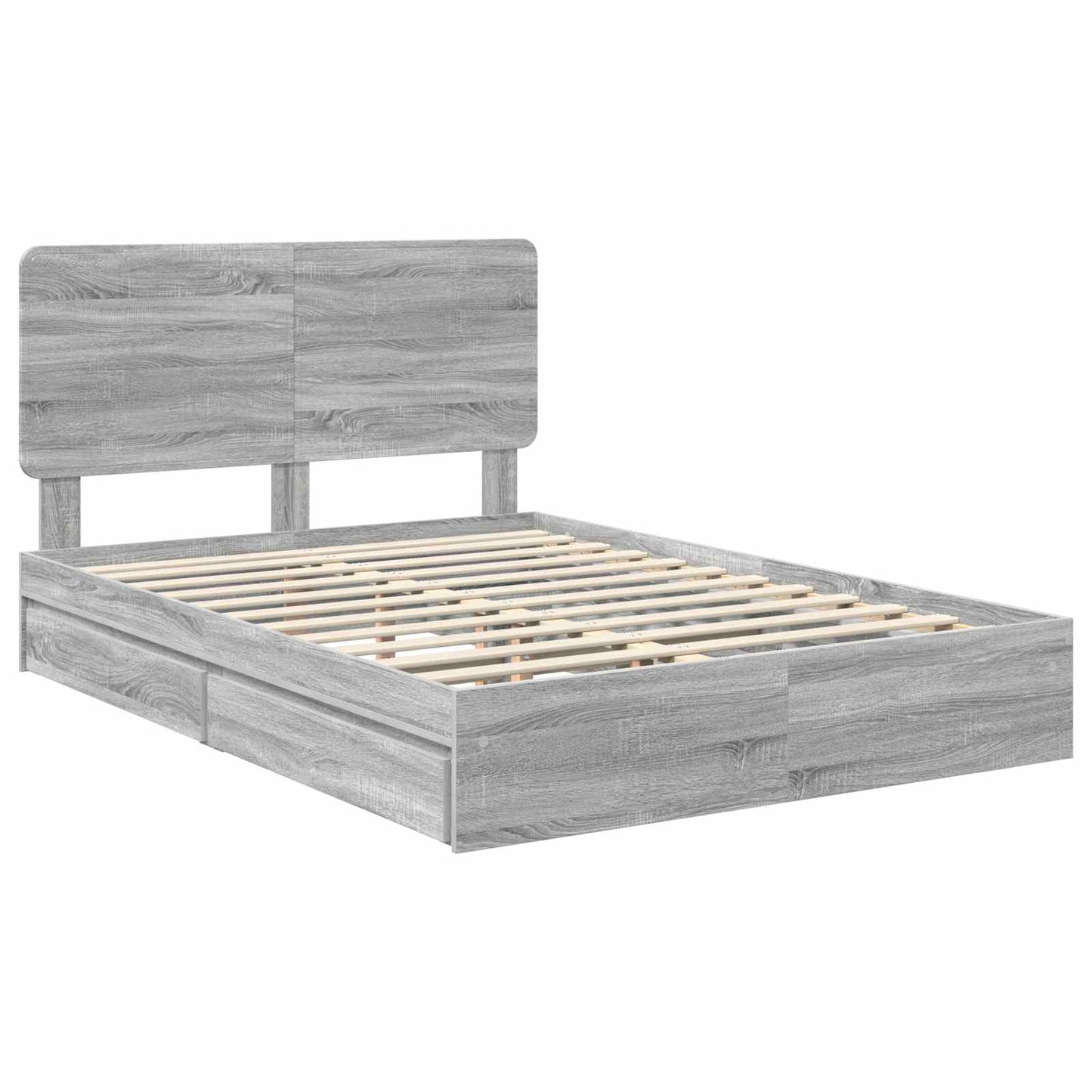 vidaXL Storage Bed Adjustable Grey Sonoma 150 x 200 cm Engineered Wood 4