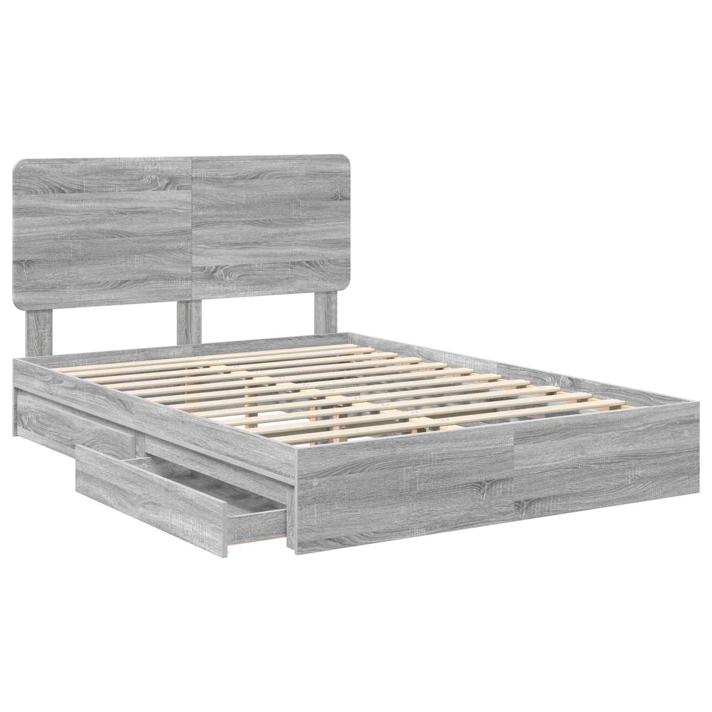 vidaXL Storage Bed Adjustable Grey Sonoma 150 x 200 cm Engineered Wood 5