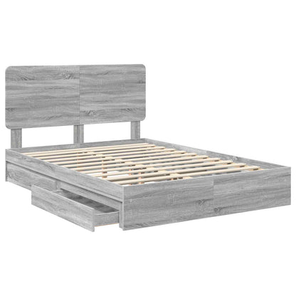 vidaXL Storage Bed Adjustable Grey Sonoma 150 x 200 cm Engineered Wood 5