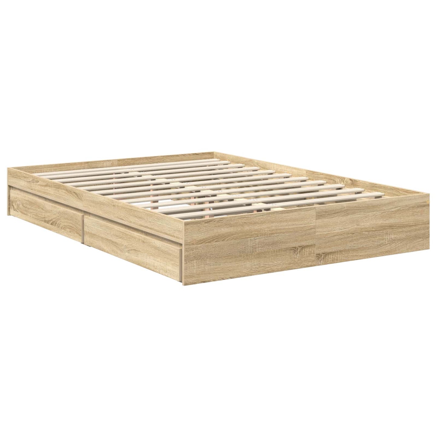 vidaXL Storage Bed with Drawer Sonoma Oak 140 x 190 cm Engineered Wood 6