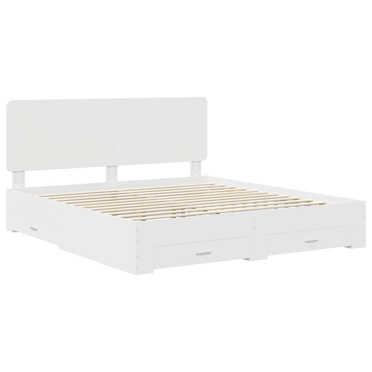 vidaXL Bed Frame with Drawer White 180 x 200 cm Engineered Wood 4