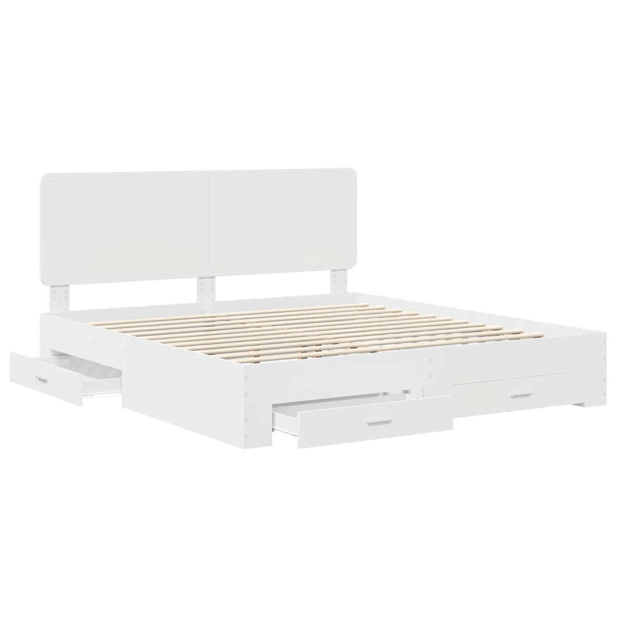 vidaXL Bed Frame with Drawer White 180 x 200 cm Engineered Wood 5