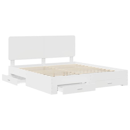 vidaXL Bed Frame with Drawer White 180 x 200 cm Engineered Wood 5