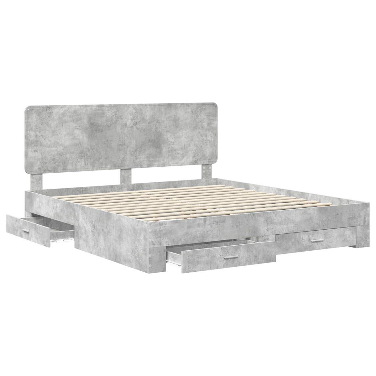 vidaXL Bed Frame Concrete Grey 180 x 200 cm Engineered Wood 5