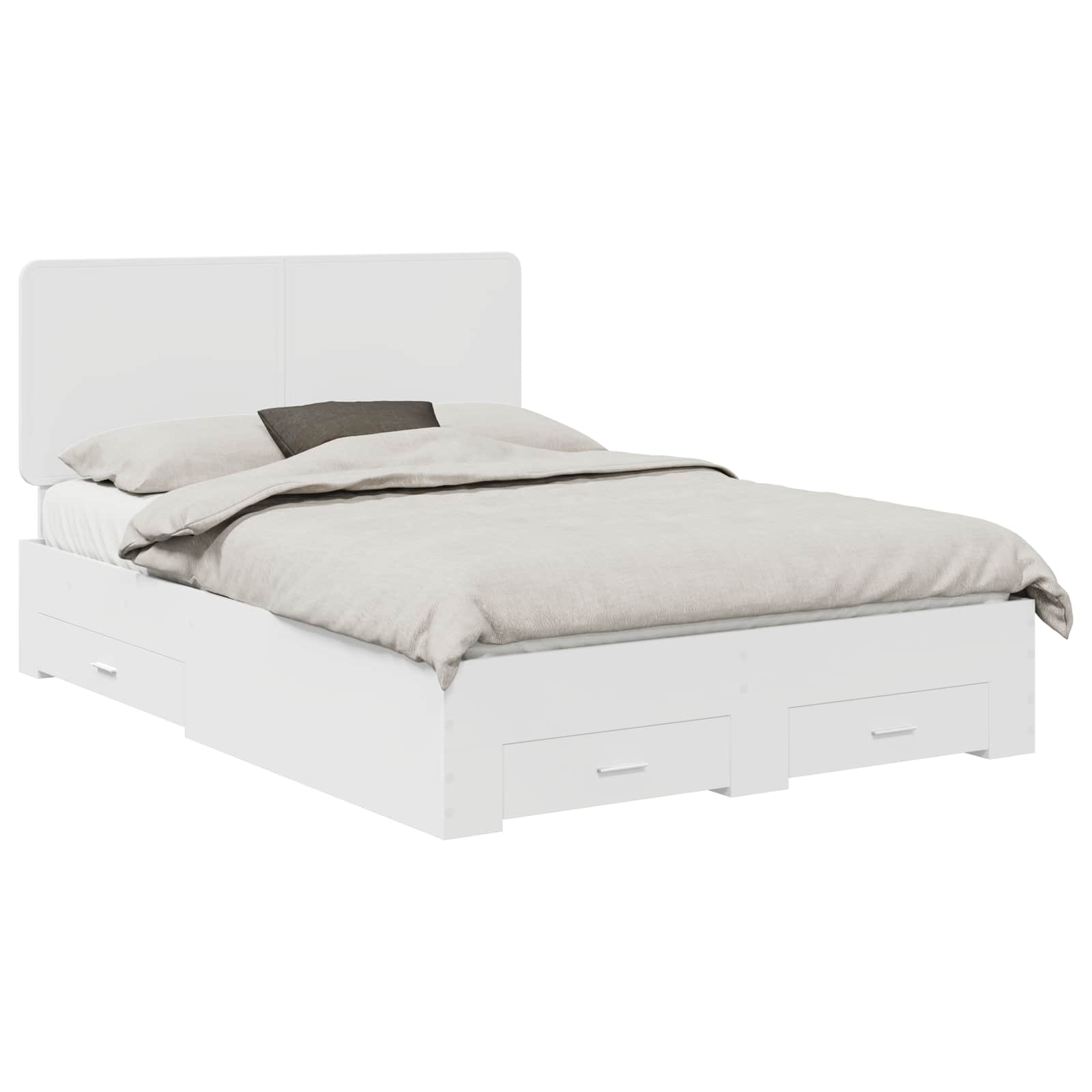 vidaXL Bed Frame with Drawer White 160 x 200 cm Engineered Wood 2