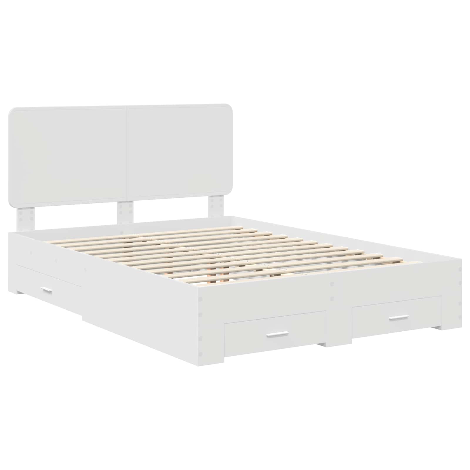 vidaXL Bed Frame with Drawer White 160 x 200 cm Engineered Wood 4