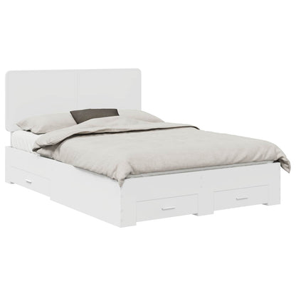 vidaXL Bed Frame with Drawer White 140 x 200 cm Engineered Wood 2