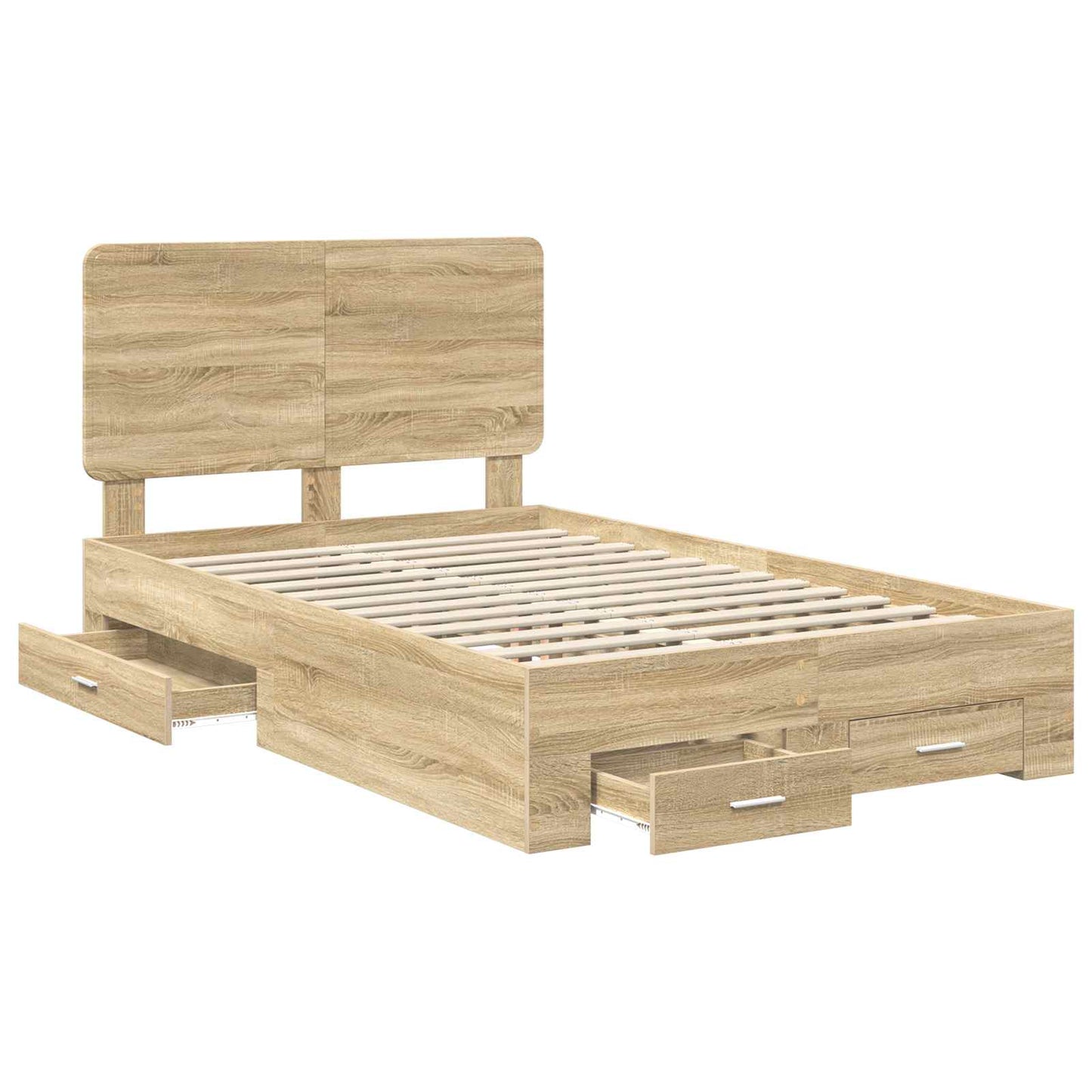 vidaXL Bed Frame with Drawer Sonoma Oak 120 x 200 cm Engineered Wood 5