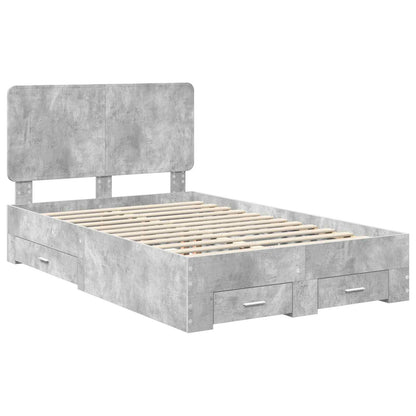 vidaXL Bed Frame Concrete Grey 120 x 200 cm Engineered Wood 4
