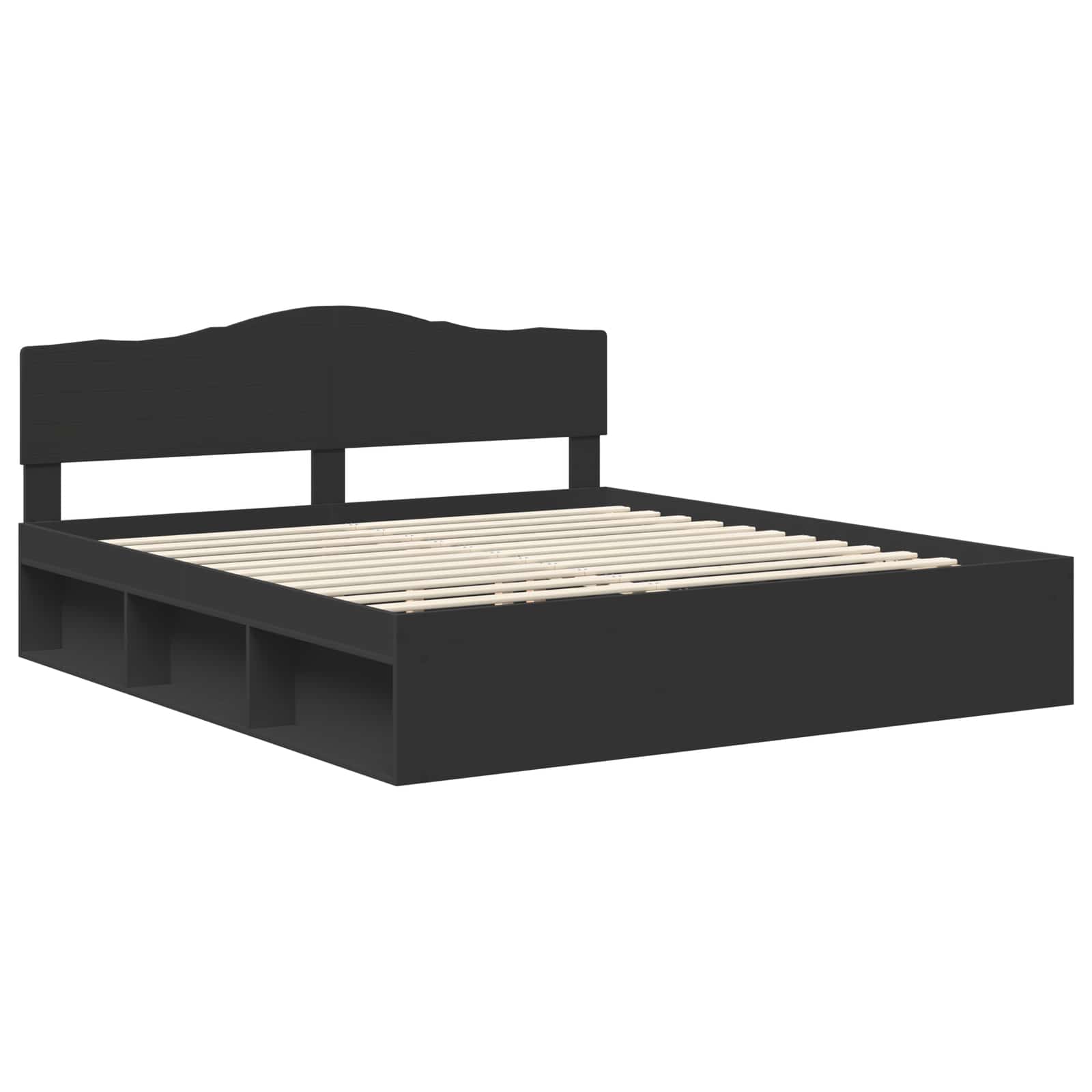 vidaXL Bed Frame with Headboard Black 180 x 200 cm Solid Pine Wood 4