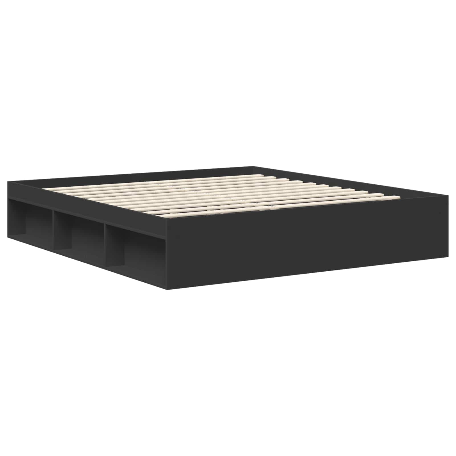 vidaXL Bed Frame with Headboard Black 180 x 200 cm Solid Pine Wood 5