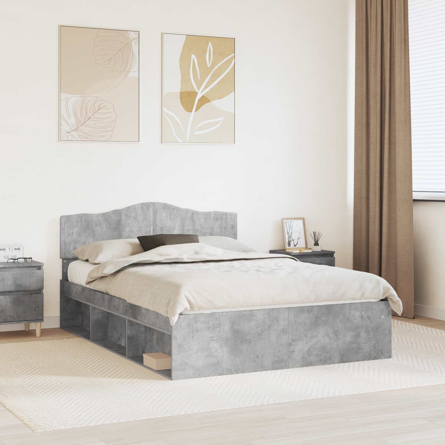 vidaXL Bed Frame with Headboard Concerte 160 x 200 cm Solid Pine Wood 1