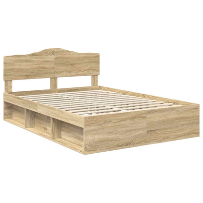 vidaXL Bed Frame Sonoma Oak 150 x 200 cm Solid Pine Wood 4