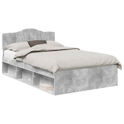 vidaXL Bed Frame Concerte Grey 135 x 190 cm Solid Pine Wood 2