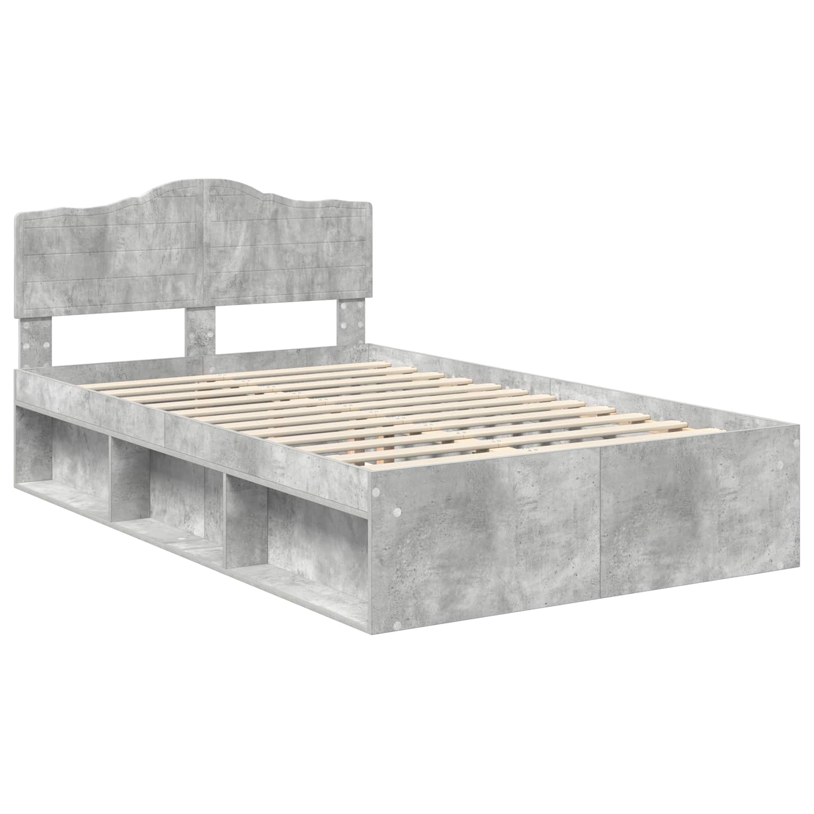 vidaXL Bed Frame Concerte Grey 135 x 190 cm Solid Pine Wood 4