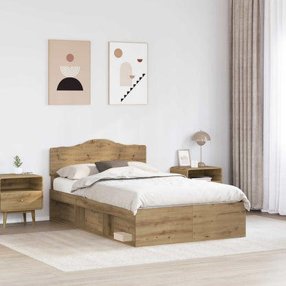 vidaXL Bed Frame Artisian Oak 120 x 200 cm Solid Pine Wood 3