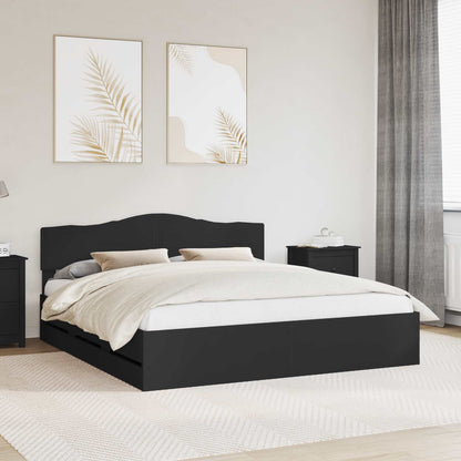 vidaXL Bed Frame with Drawer Black 180 x 200 cm Engineer Wood 1