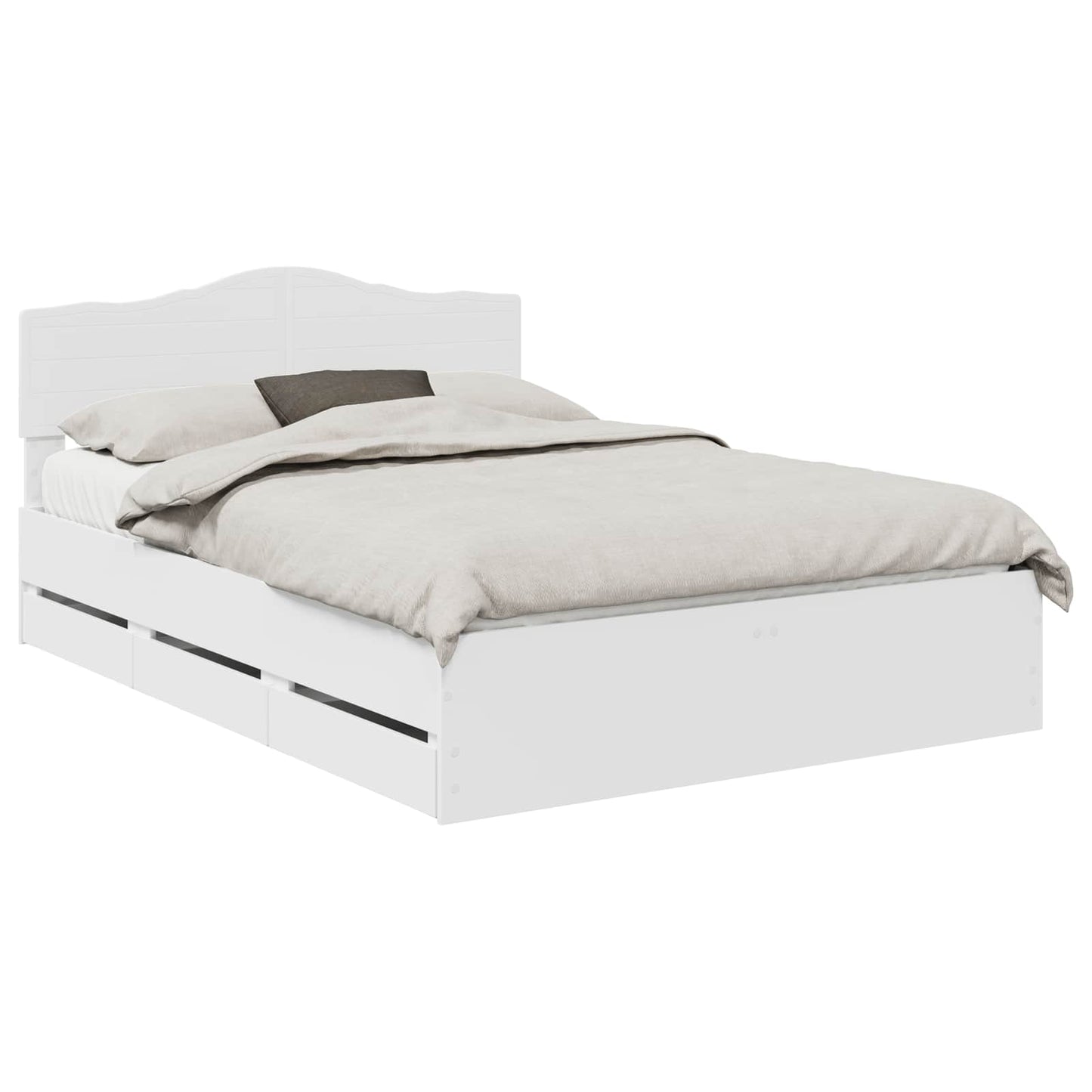vidaXL Bed Frame with Drawer White 160 x 200 cm Engineer Wood 2