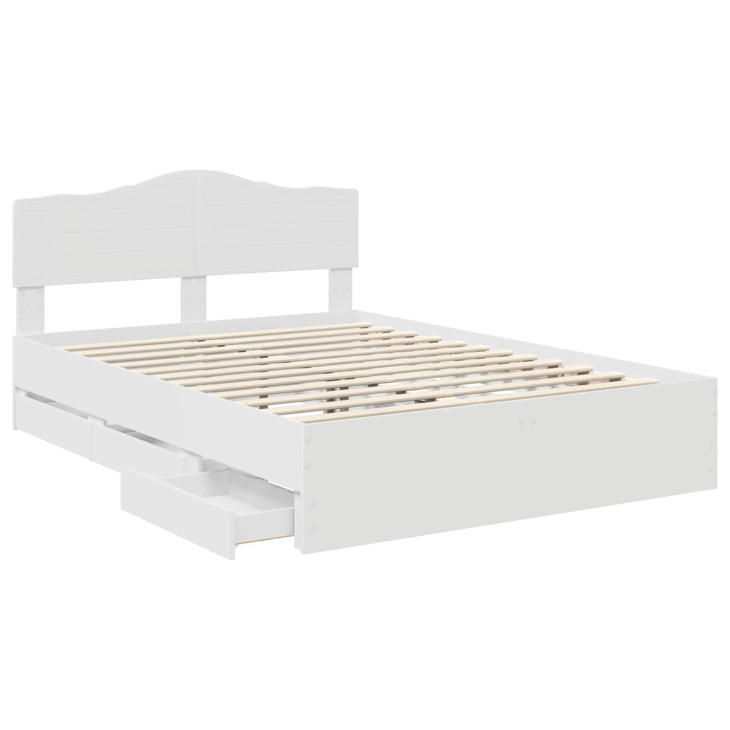 vidaXL Bed Frame with Drawer White 160 x 200 cm Engineer Wood 5