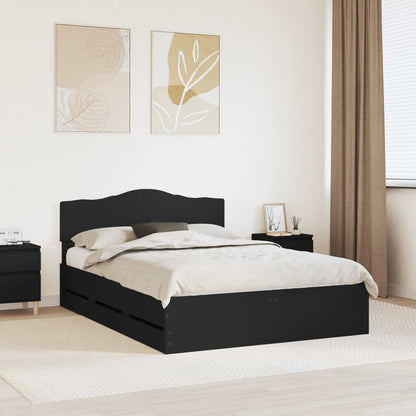 vidaXL Bed Frame with Drawer Black 140 x 200 cm Engineer Wood 1
