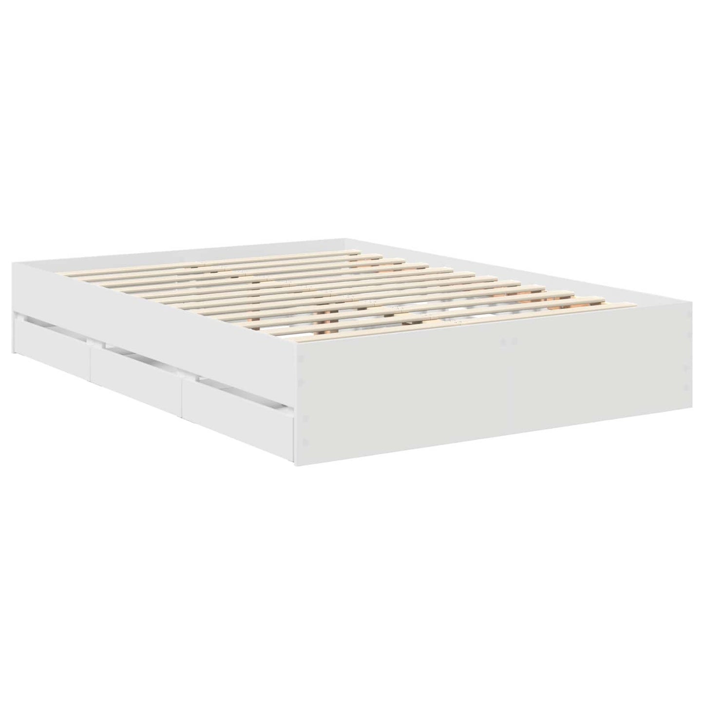 vidaXL Bed Frame with Drawer White 140 x 190 cm Engineer Wood 6