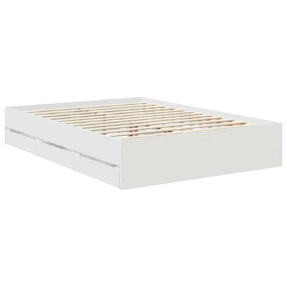 vidaXL Bed Frame with Drawer White 140 x 190 cm Engineer Wood 6