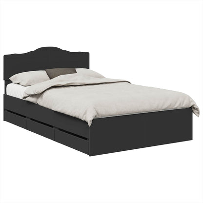 vidaXL Bed Frame with Drawer Black 120 x 190 cm Engineer Wood 2