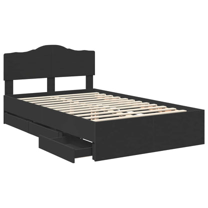 vidaXL Bed Frame with Drawer Black 120 x 190 cm Engineer Wood 5