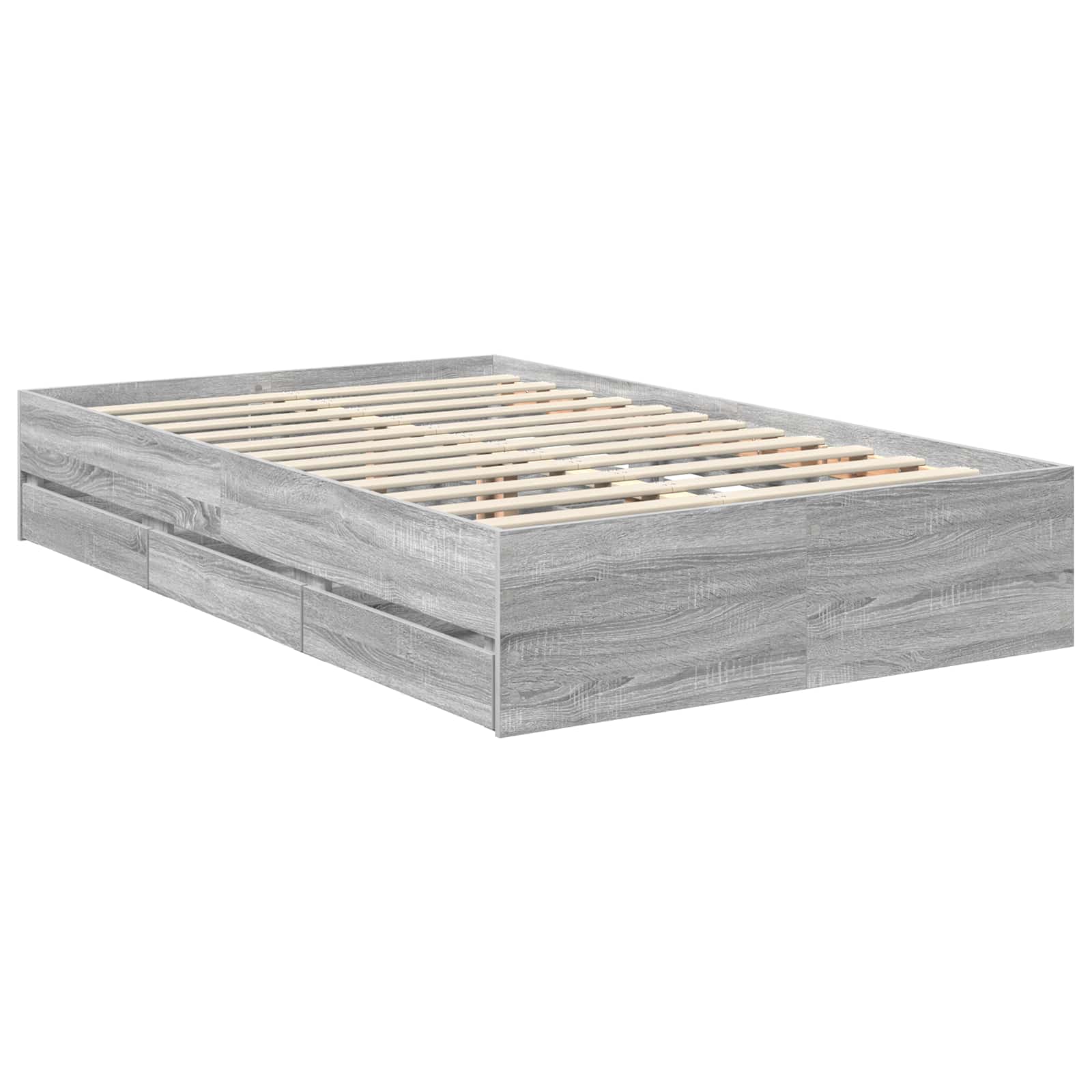 vidaXL Bed Frame with Drawer Grey Sonoma 120 x 190 cm Engineer Wood 6