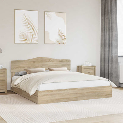 vidaXL Storage Bed with Drawer Sonoma Oak 180 x 200 cm Engineered Wood 1