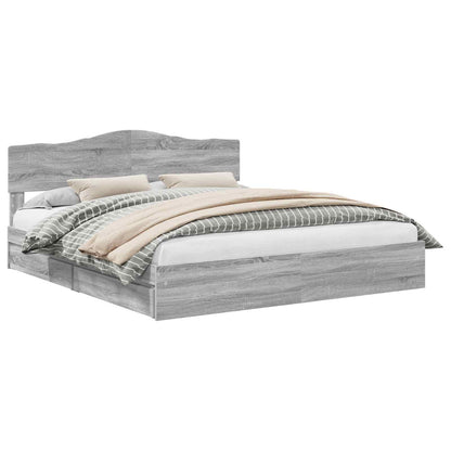 vidaXL Storage Bed Adjustable Grey Sonoma 180 x 200 cm Engineered Wood 2