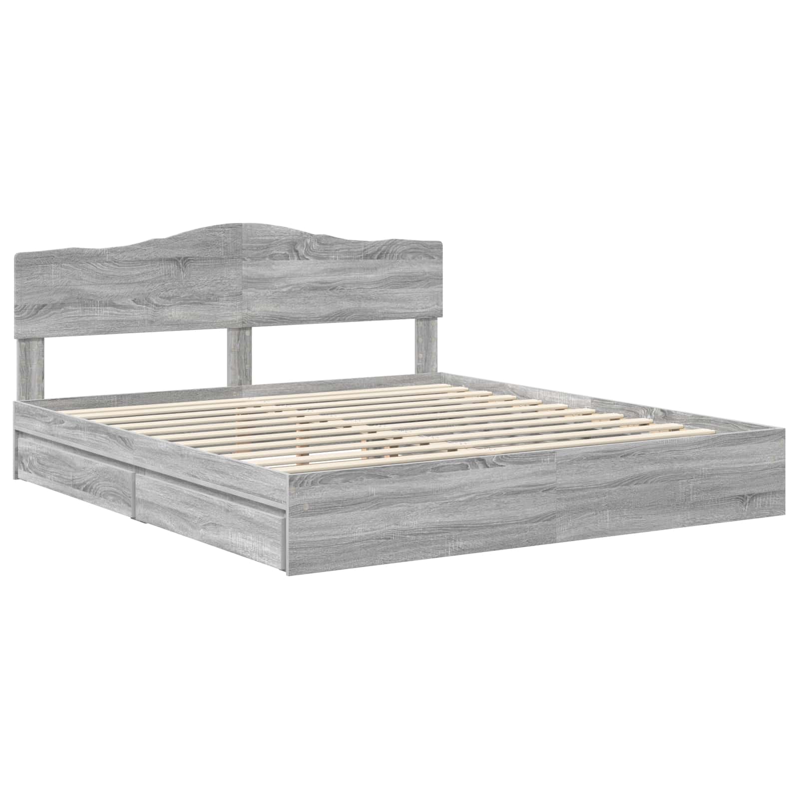 vidaXL Storage Bed Adjustable Grey Sonoma 180 x 200 cm Engineered Wood 4