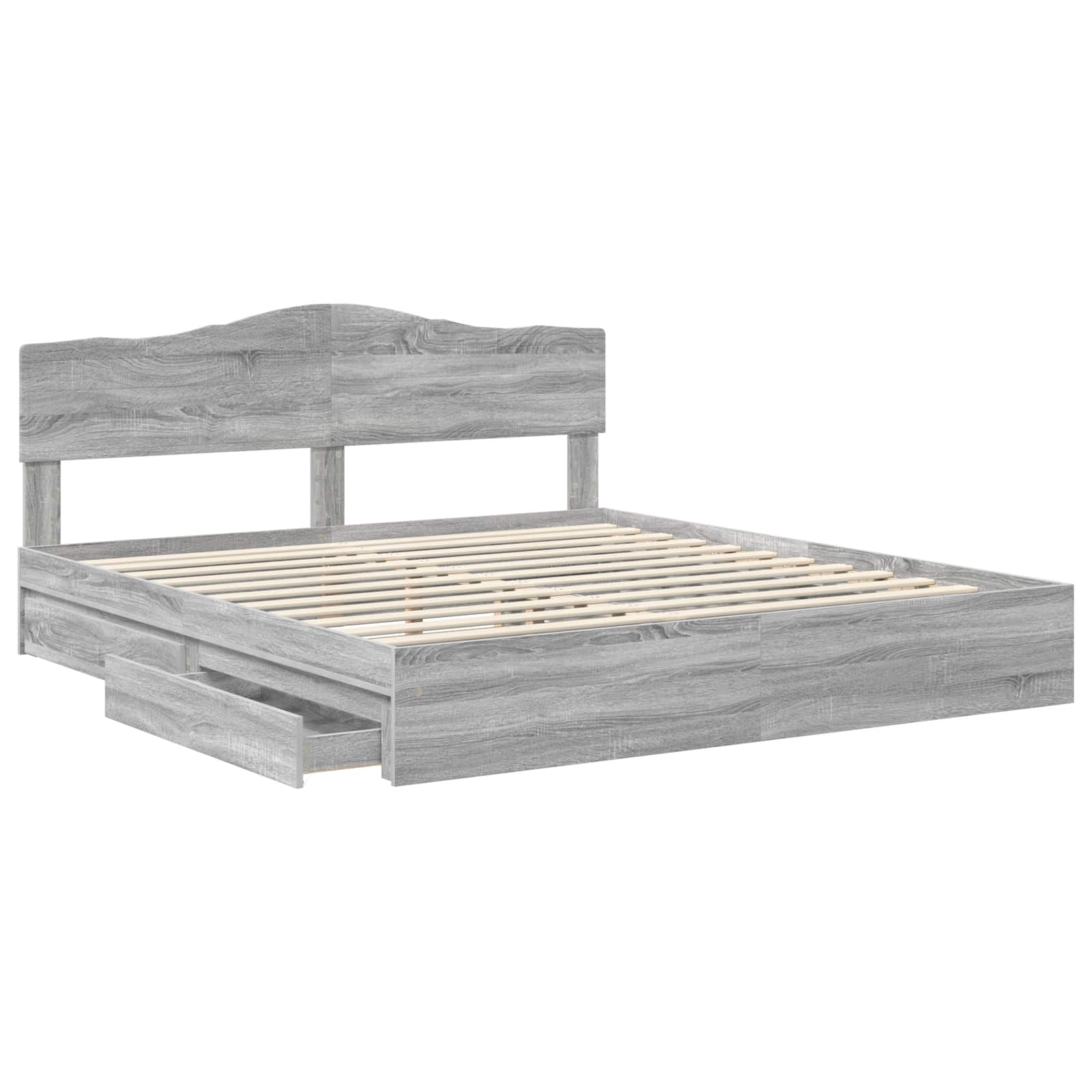 vidaXL Storage Bed Adjustable Grey Sonoma 180 x 200 cm Engineered Wood 5