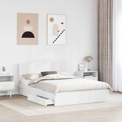 vidaXL Storage Bed with Drawer White 160 x 200 cm Engineered Wood 3