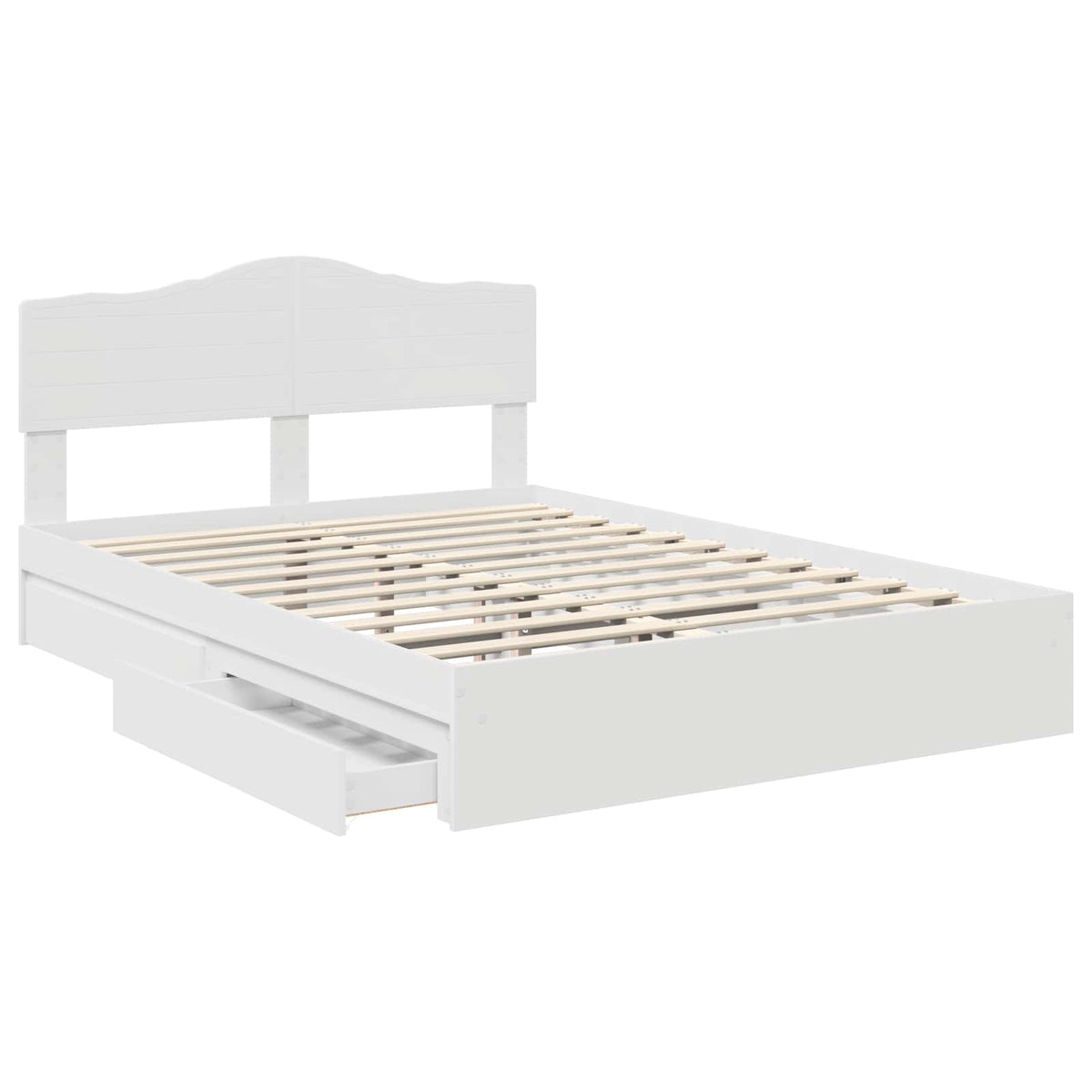 vidaXL Storage Bed with Drawer White 160 x 200 cm Engineered Wood 5