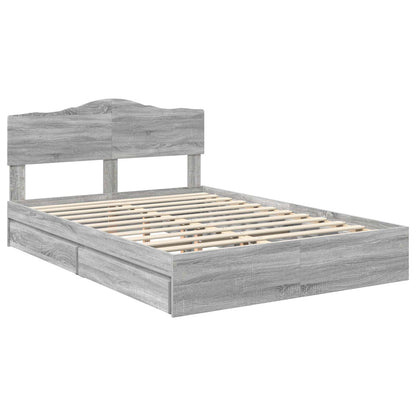 vidaXL Storage Bed Adjustable Grey Sonoma 160 x 200 cm Engineered Wood 4