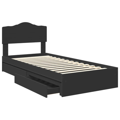 vidaXL Storage Bed with Drawer Black 90 x 190 cm Engineered Wood 5