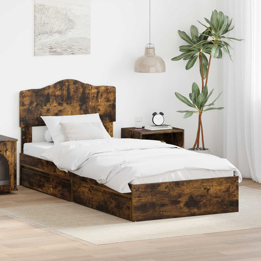 Storage Bed Drawer Engineered Wood Length Smoked Oak