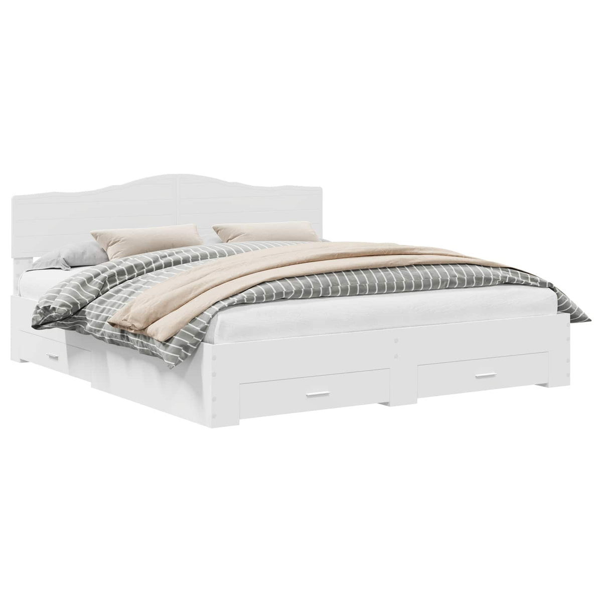 vidaXL Bed Frame with Drawer White 180 x 200 cm Engineered Wood 2